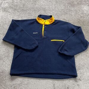 Columbia Steens Mountain Fleece Jacket Mens 3XL Blue 1/4 Snap Button Zip Pocket